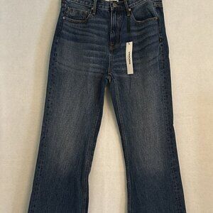 Vigoss Royce 70S Dark Wash 100% Cotton Wide Leg Raw Hem Jeans Women's Size *28